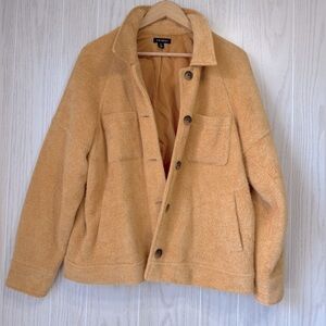 Tribal Mustard Yellow Textured Button Jacket Size L LNC
